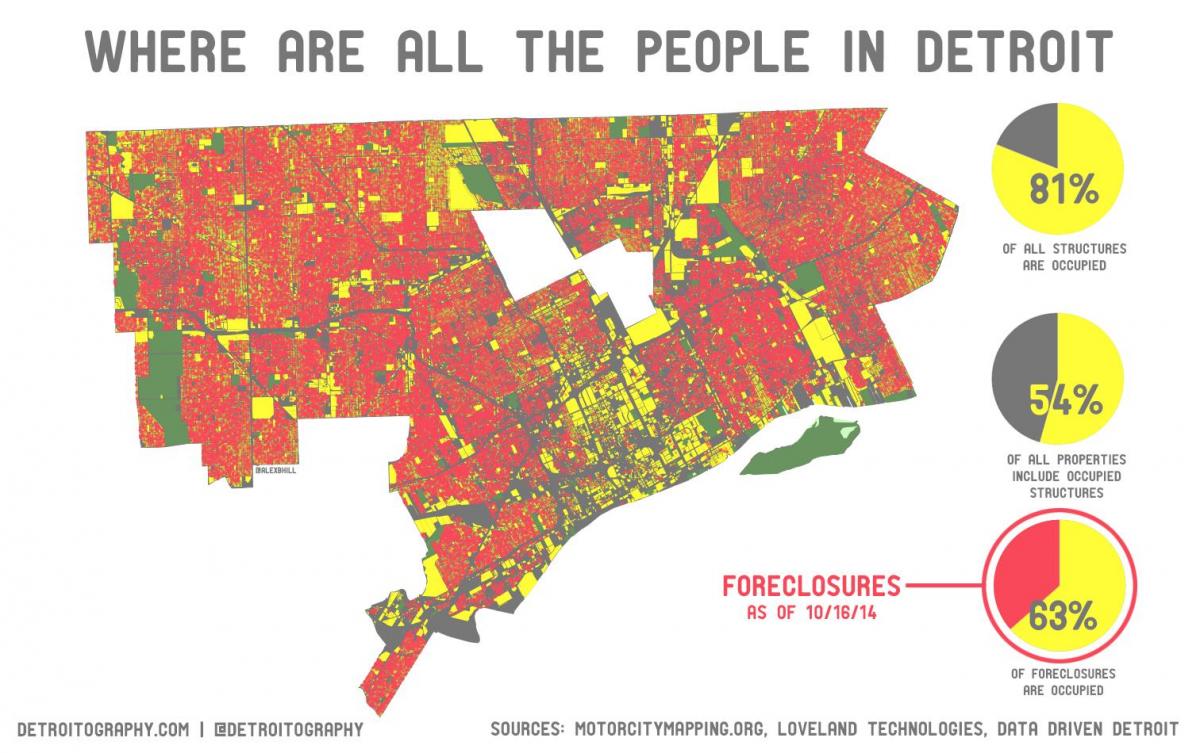 Detroit მოსახლეობა რუკა