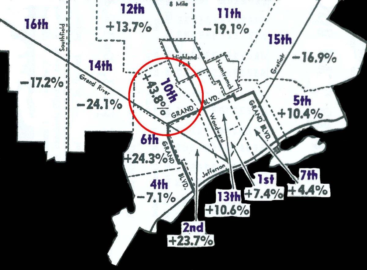 Detroit საუბნო რუკა
