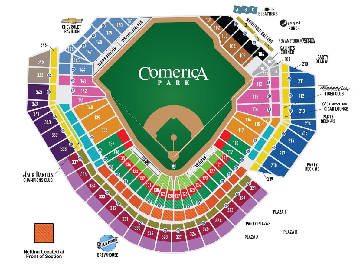 რუკა comerica პარკი