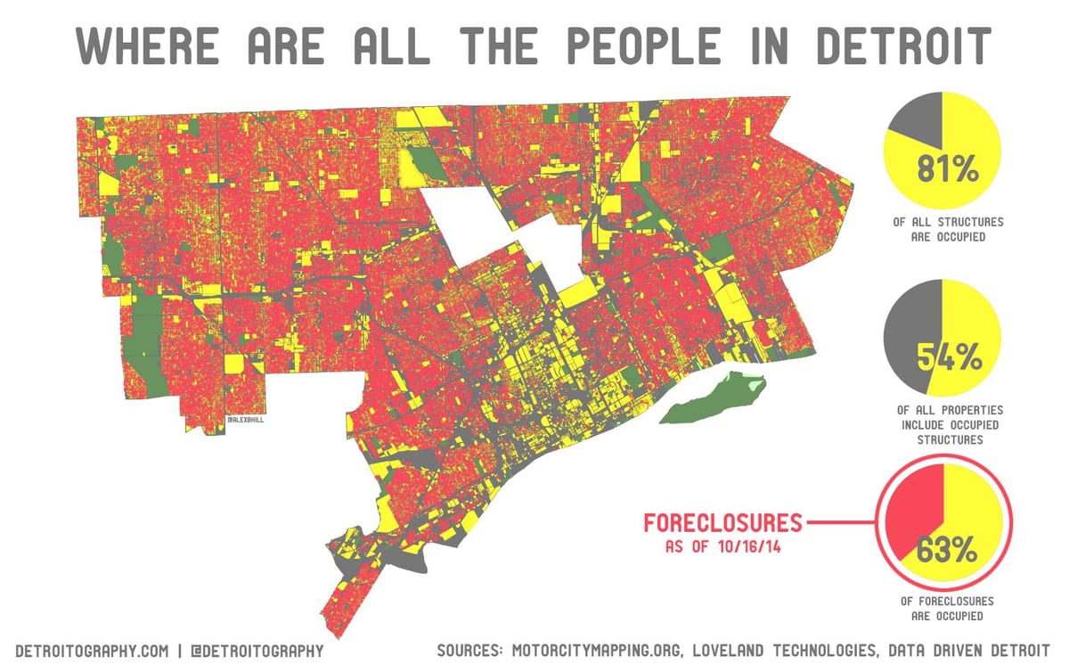 Detroit მოსახლეობა რუკა