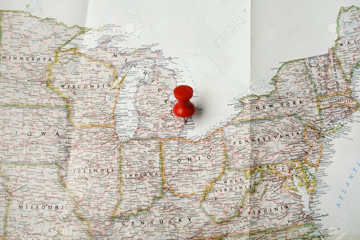 Detroit რუკაზე