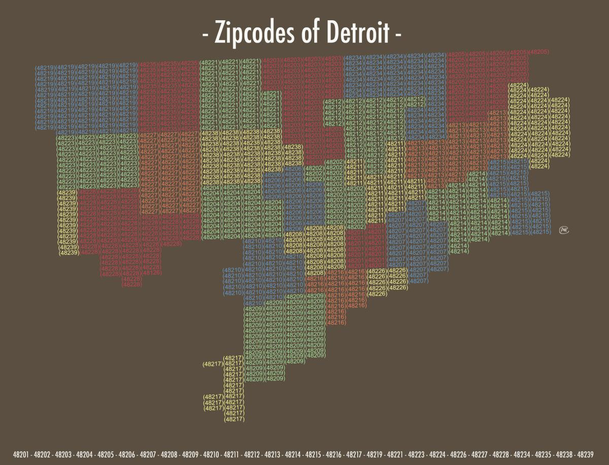 zip კოდი რუკა Detroit