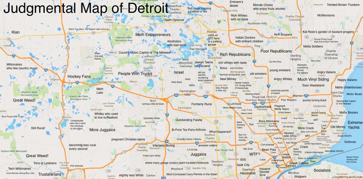 judgmental რუკა Detroit