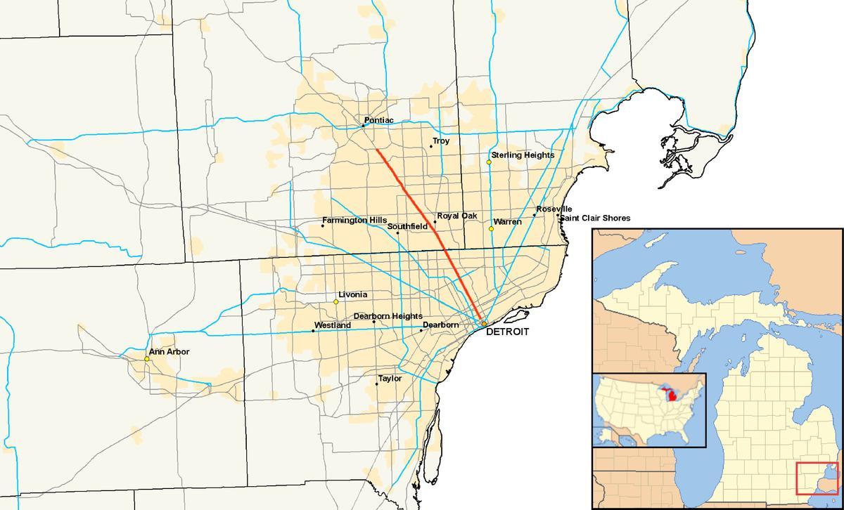 Detroit მუნიციპალიტეტების რუკა