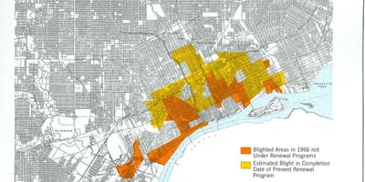 რუკა Detroit blight