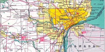 გარეუბანში Detroit რუკა